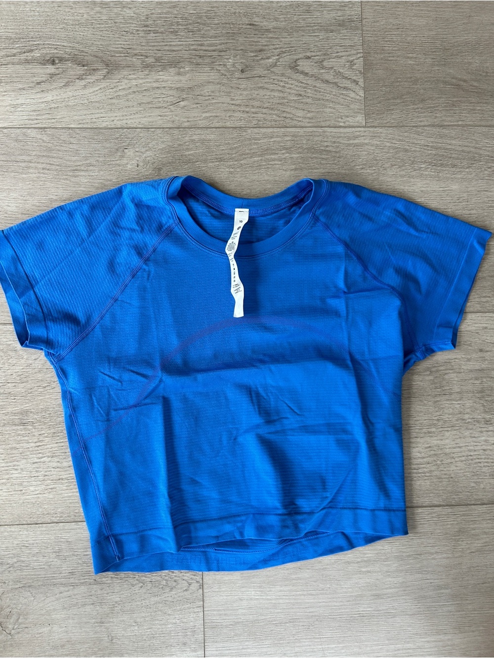 lululemon athletica Bright Blue Short Sleeve crop